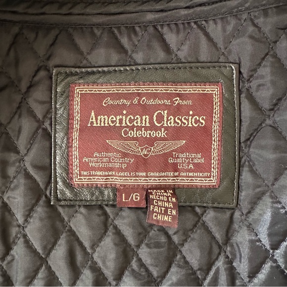 Vintage Colebrook American Classics Leather Bomber Jacket Black Zip Up - Picture 4 of 11